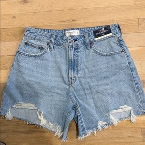 Abercrombie & Fitch Light Blue Distressed Jean Shorts